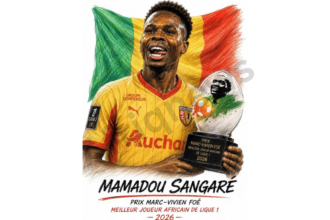 Mamadou Sangaré Prix Marc-Vivien Foé 2026 avec le RC Lens en Ligue 1
