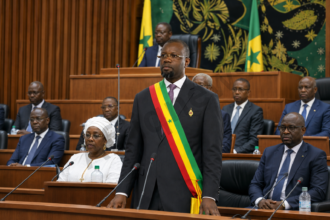Ousmane Sonko à l’Assemblée nationale lors de son élection à la présidence du Parlement sénégalais