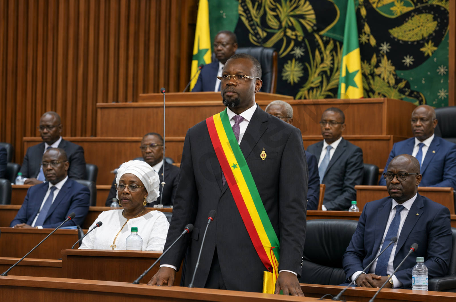 Ousmane Sonko à l’Assemblée nationale lors de son élection à la présidence du Parlement sénégalais